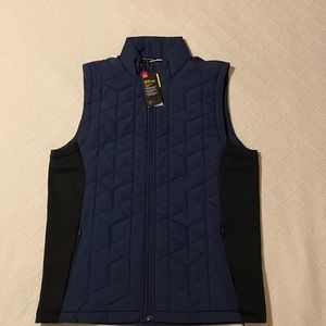UNDER ARMOUR Spring/Winter Golf Vest. Navy Blue, water resistant. LG